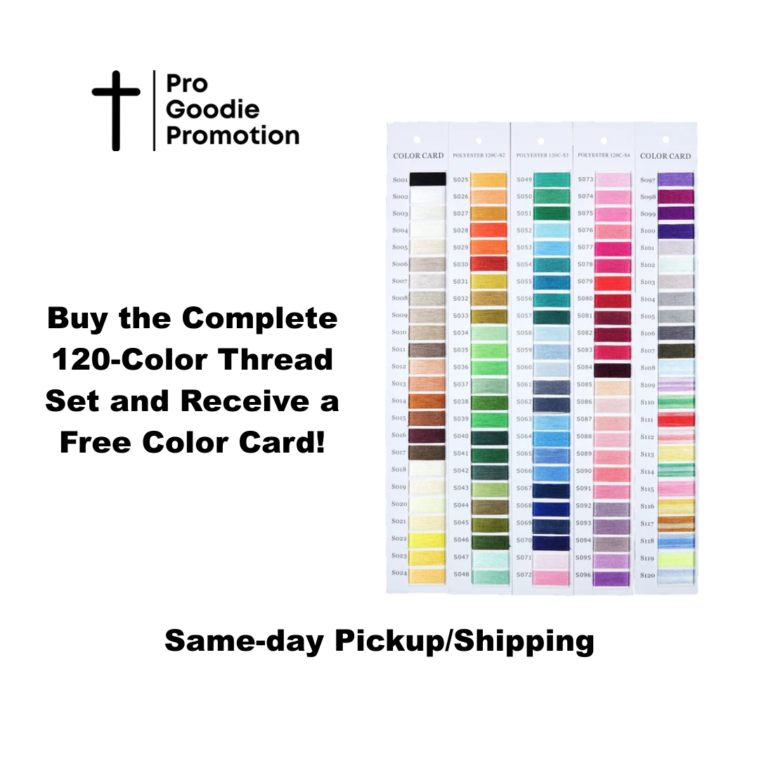 Color card with various color swatches and promotional text for Pro Goodie Promotion.