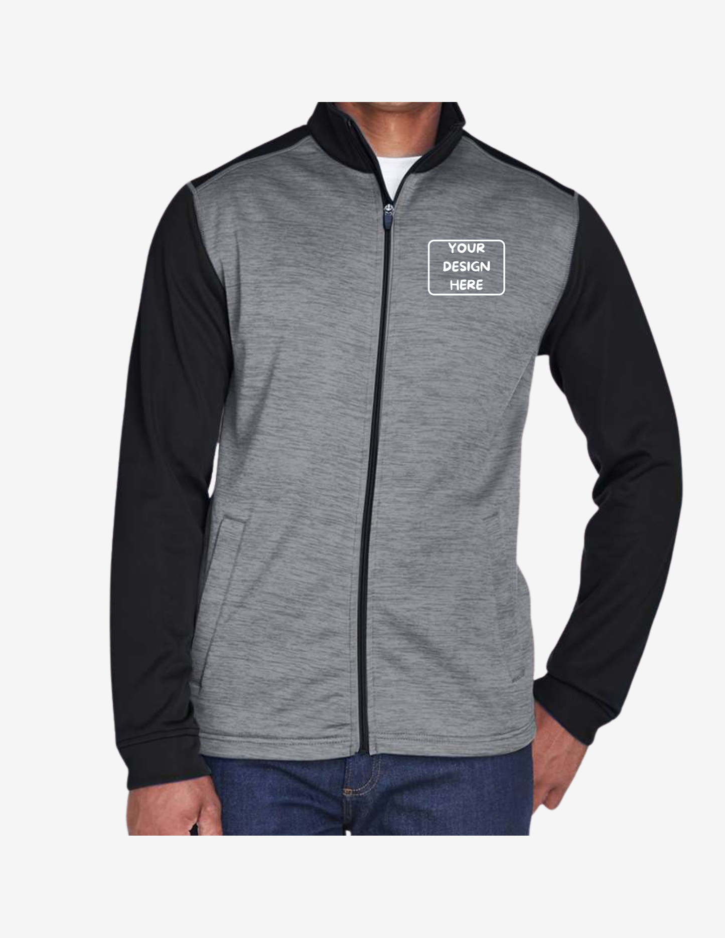 Devon & Jones Men's Newbury Colorblock Fleece Zip Up Jacket