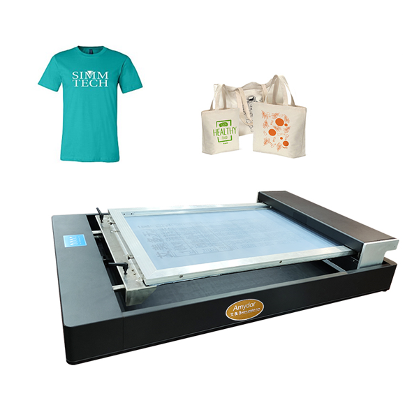 Close-up of AMD640A Digital Automatic Silk Screen Printer by Pro Goodie Promotion – showing high-precision printing and control panel for no film, no burning screen printing