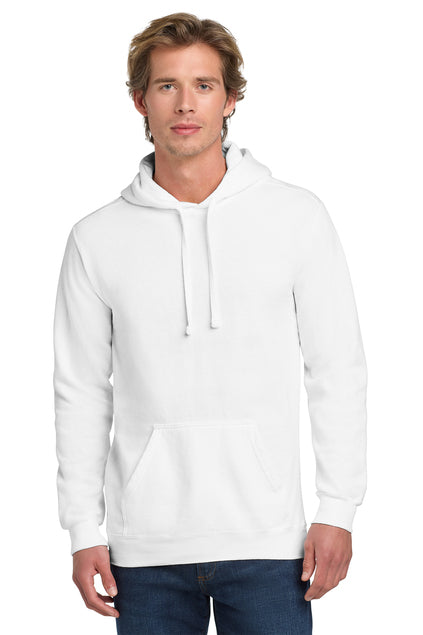 Comfort Colors Ring Spun Hooded Sweatshirt in White – 100 pcs bulk custom printing, same-day printing at Pro Goodie Promotion