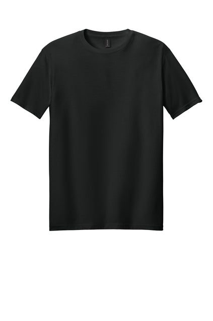 Gildan Softstyle short sleeve adult t-shirt in black, blank tee for DTF and screen printing, lightweight cotton
