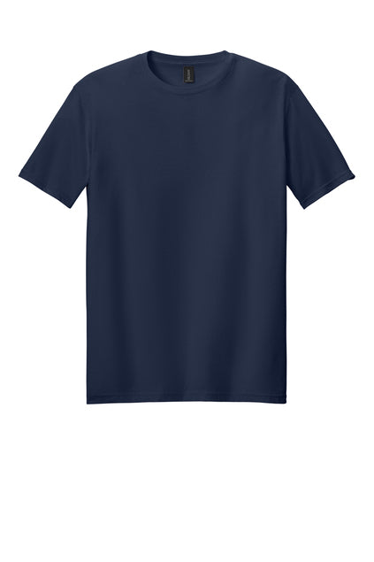 Gildan Softstyle short sleeve adult t-shirt in navy blue, blank tee for DTF and screen printing, lightweight cotton