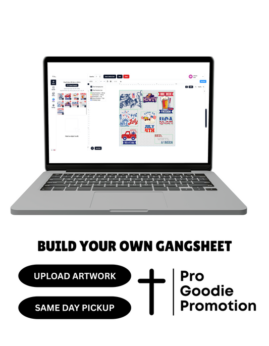 Premium DTF gang sheets with no minimum order, bulk discounts, and same-day pickup in San Diego – Pro Goodie Promotion