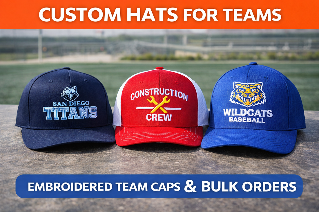 custom team hats embroidered caps sports and business teams