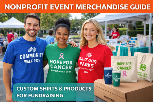 nonprofit event merchandise fundraising custom t shirts