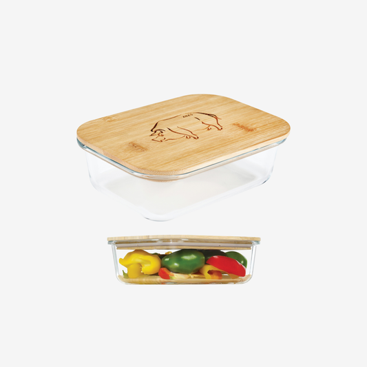 Glass Food Container with Bamboo Lid – Airtight, Eco-Friendly Meal Prep Storage