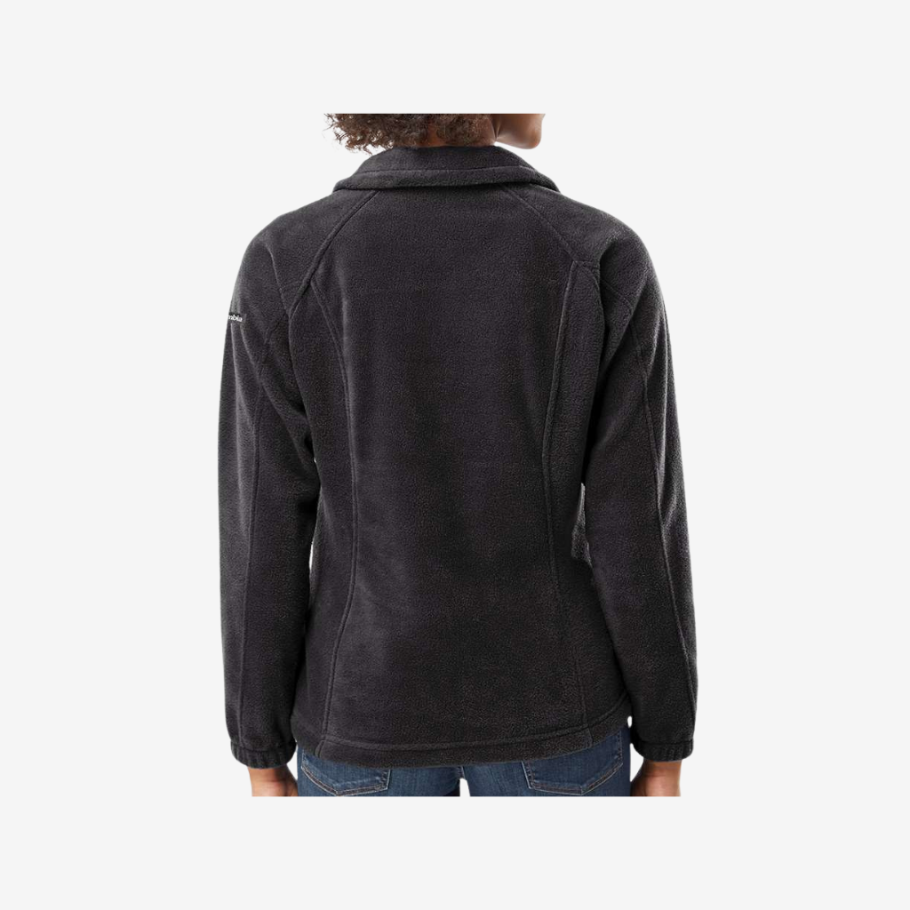 back view of black columbia womens benton springs fleece full zip jacket for custom team apparel
