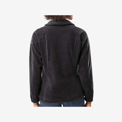back view of black columbia womens benton springs fleece full zip jacket for custom team apparel