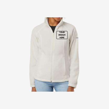 columbia womens benton springs fleece full zip jacket chalk custom logo embroidery jacket