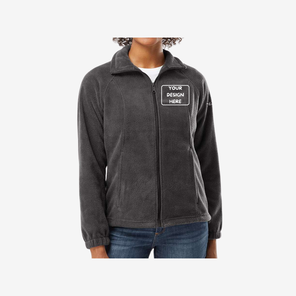 columbia womens benton springs fleece full zip jacket charcoal heather custom team apparel
