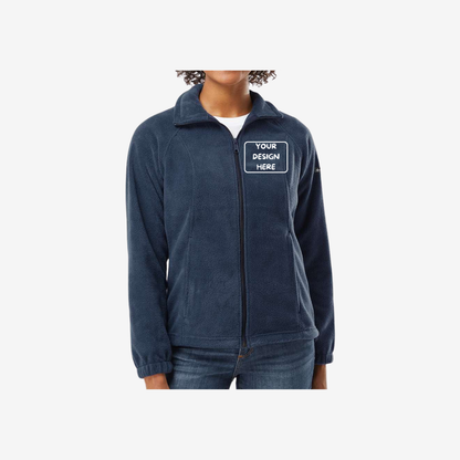 columbia womens benton springs fleece full zip jacket collegiate navy embroidered company jacket