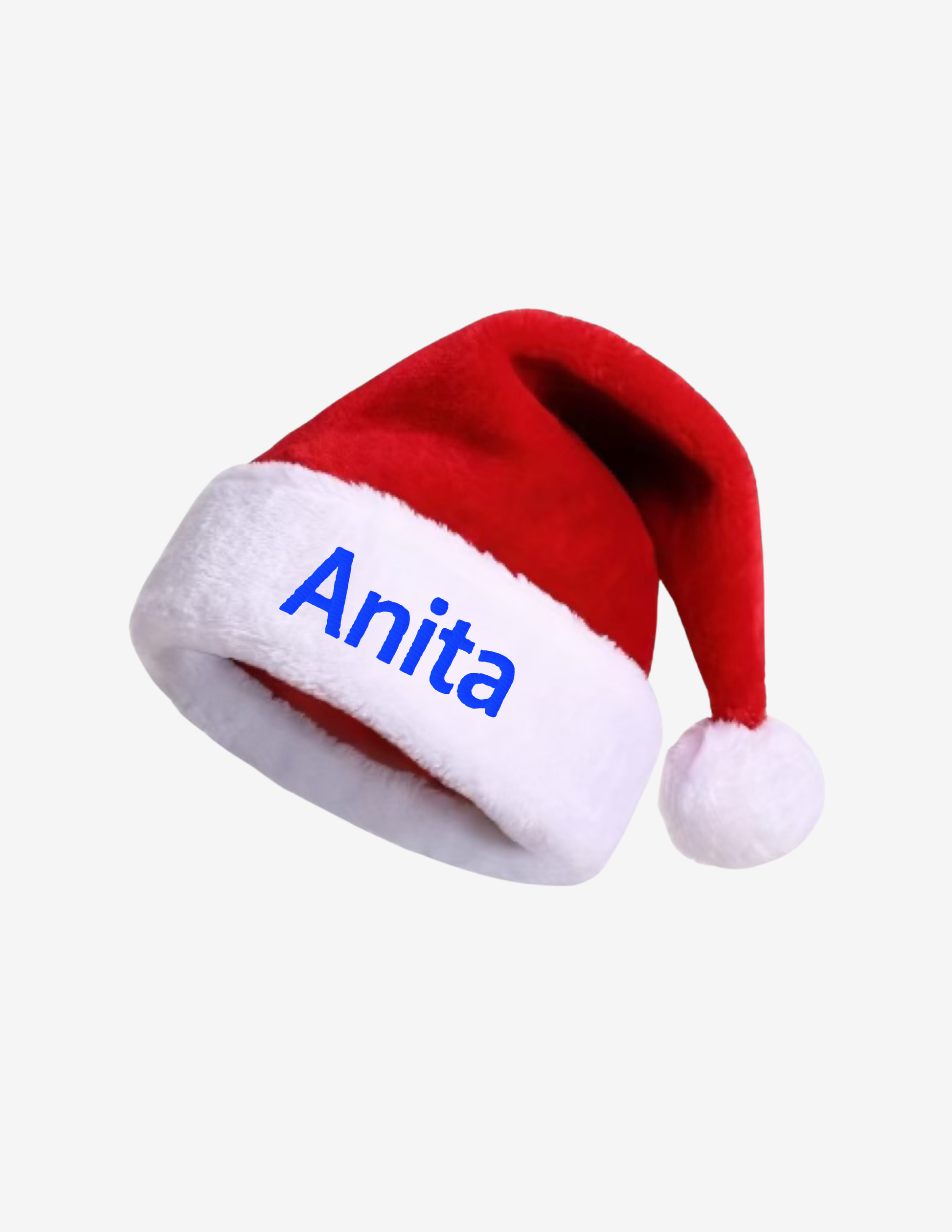 embroidered santa hats in royal blue color