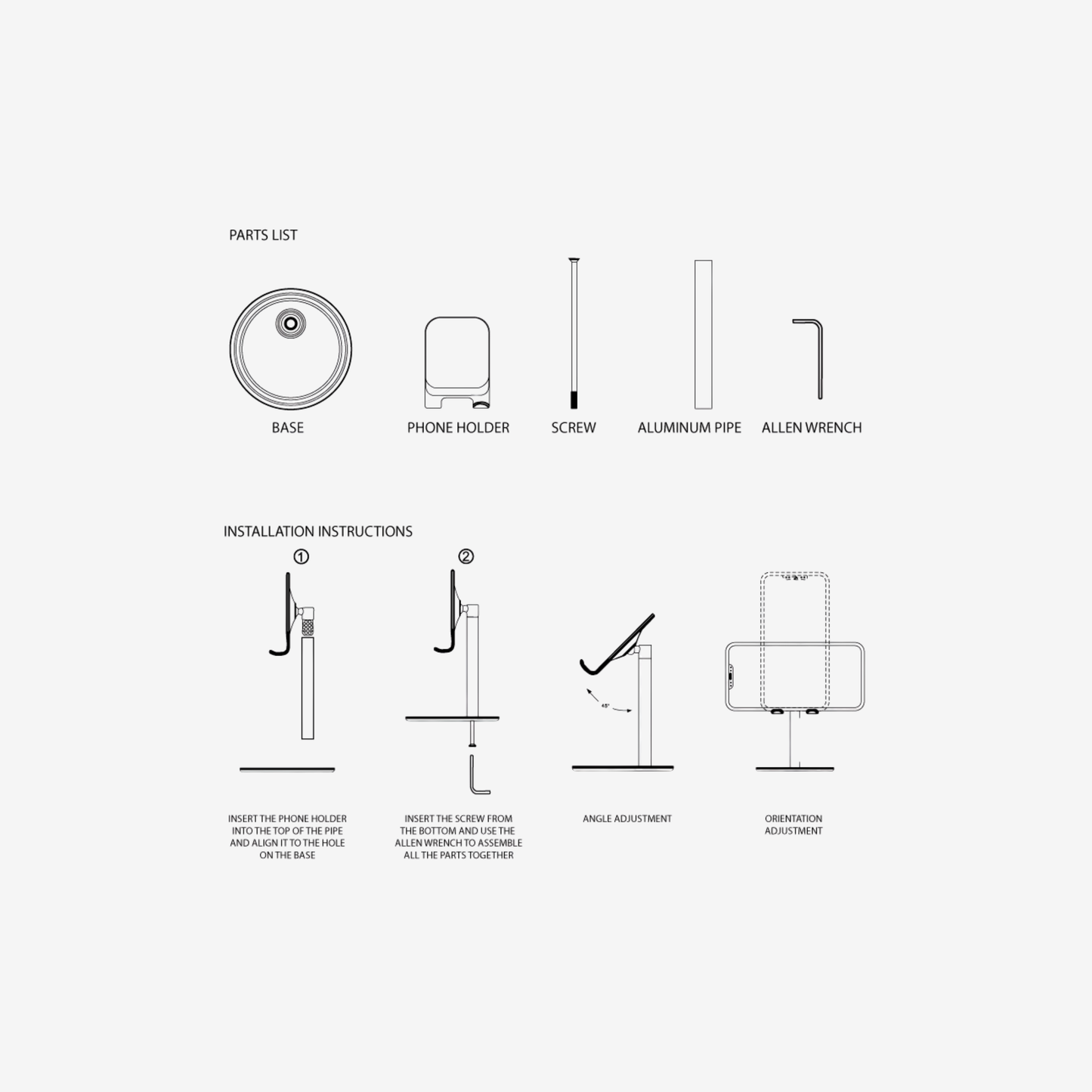 Adjustable Angle Phone Holder Dock & Stand