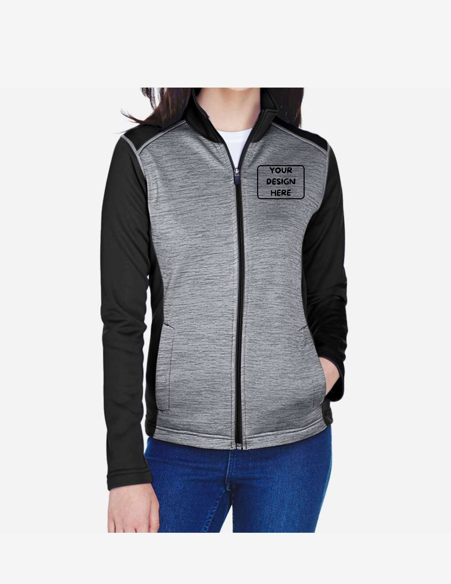 Devon & Jones Women's Newbury Colorblock Fleece Zip Up Jacket