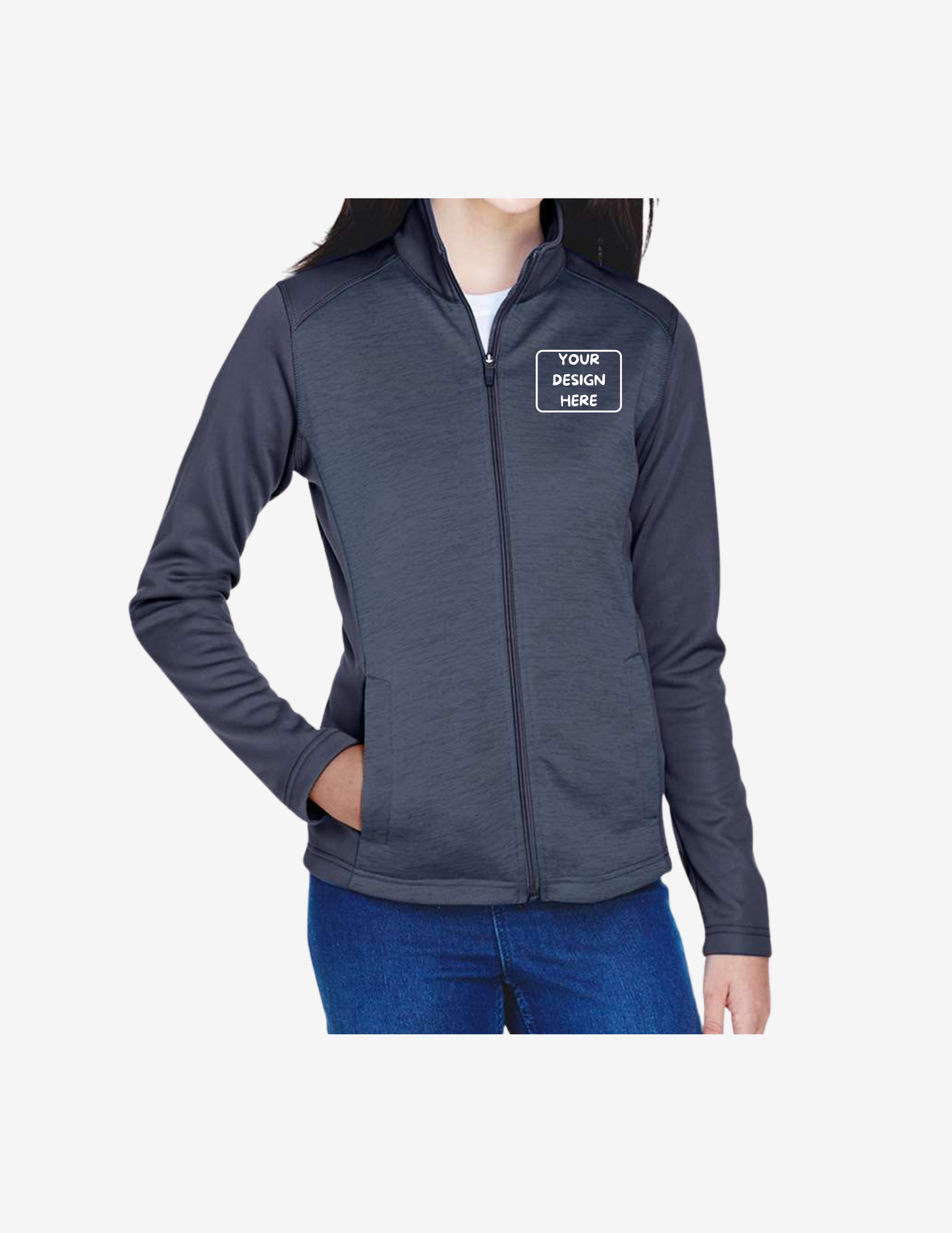 Devon & Jones Women's Newbury Colorblock Fleece Zip Up Jacket