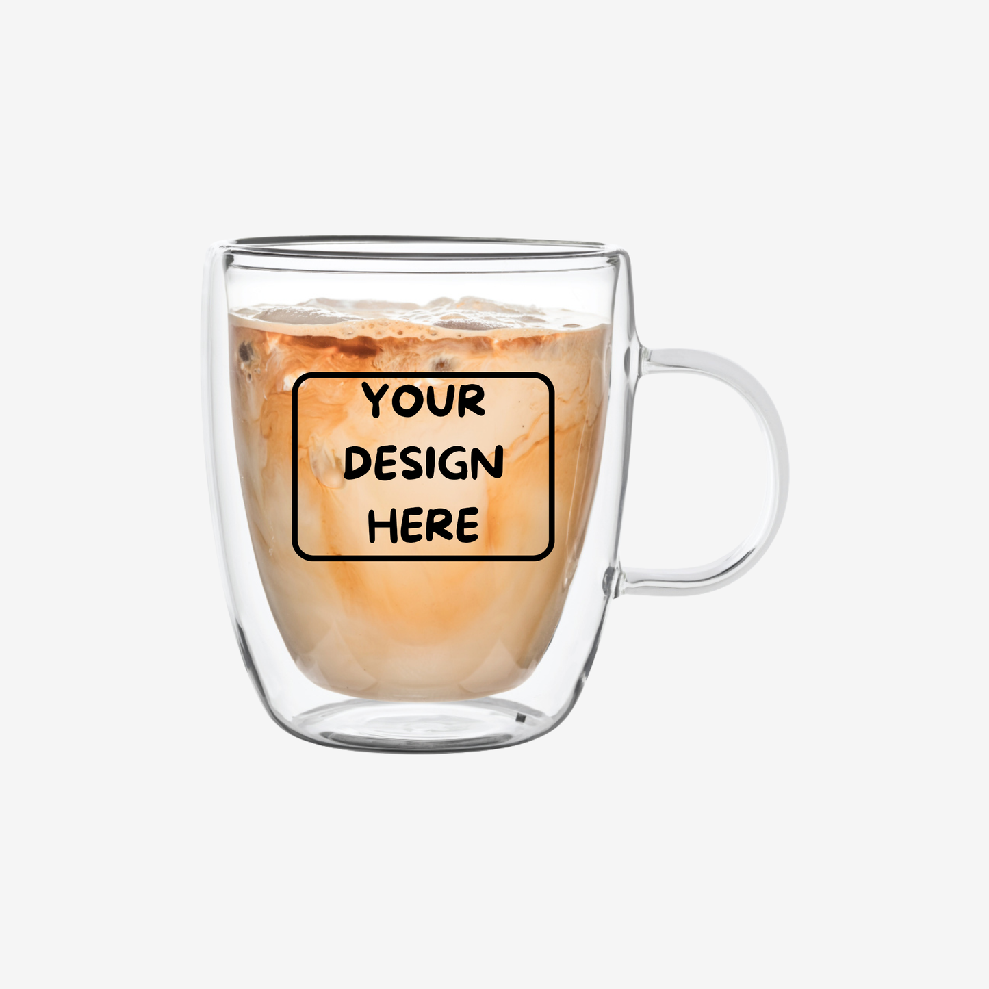 14 oz. Double Walled Latte Glass Mug w/ Handle