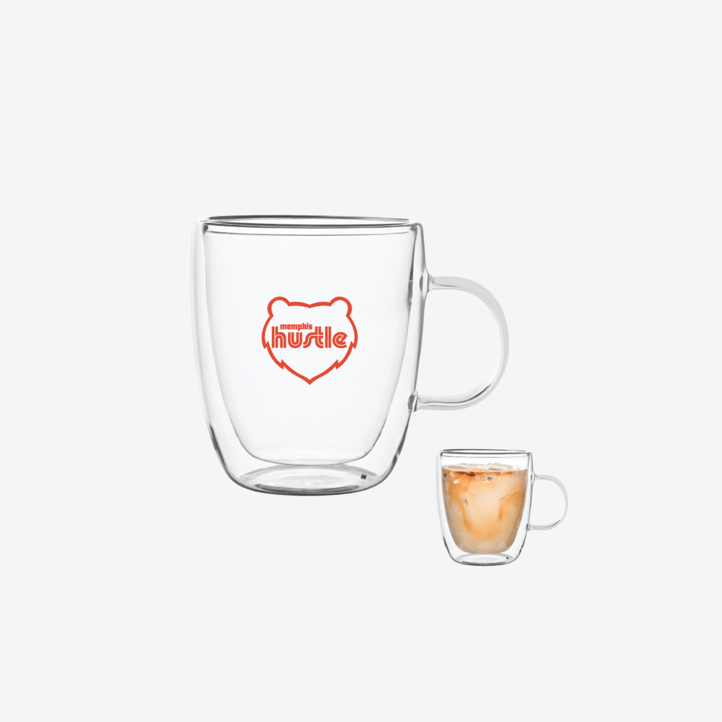 14 oz. Double Walled Latte Glass Mug w/ Handle