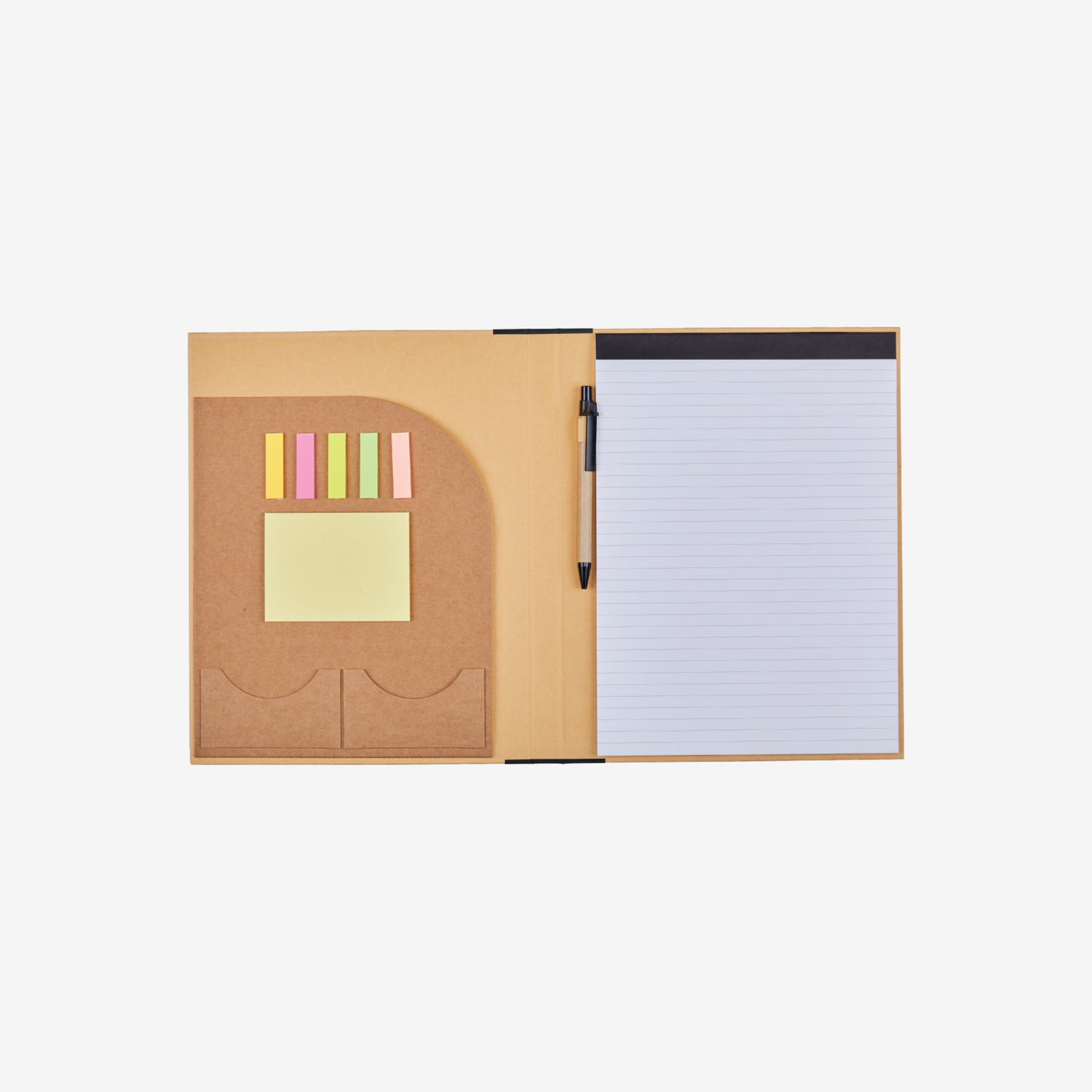 Recycled Cardboard Notebook w/ Notepad and Sticky Notes