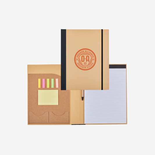 Recycled Cardboard Notebook w/ Notepad and Sticky Notes