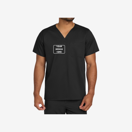 Wink Unisex Chest Pocket V-Neck Scrub Top