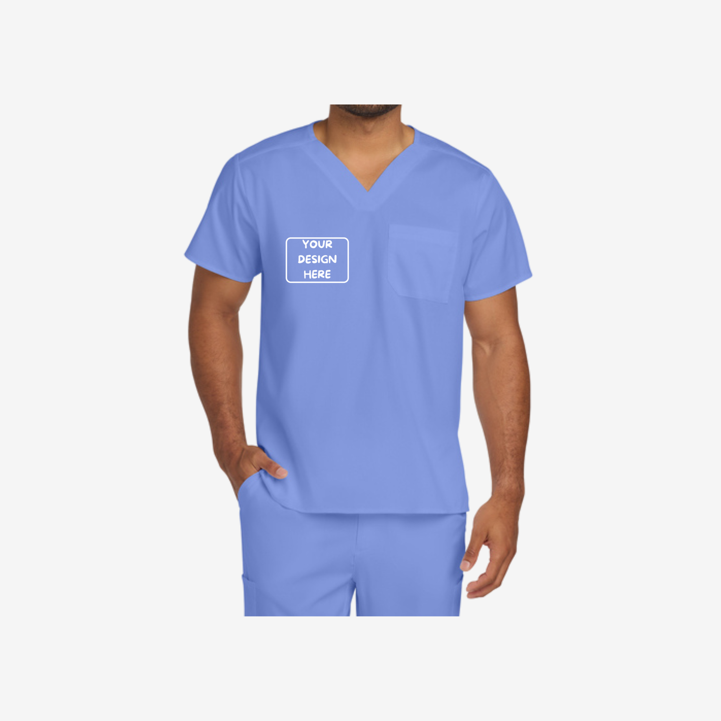 Wink Unisex Chest Pocket V-Neck Scrub Top