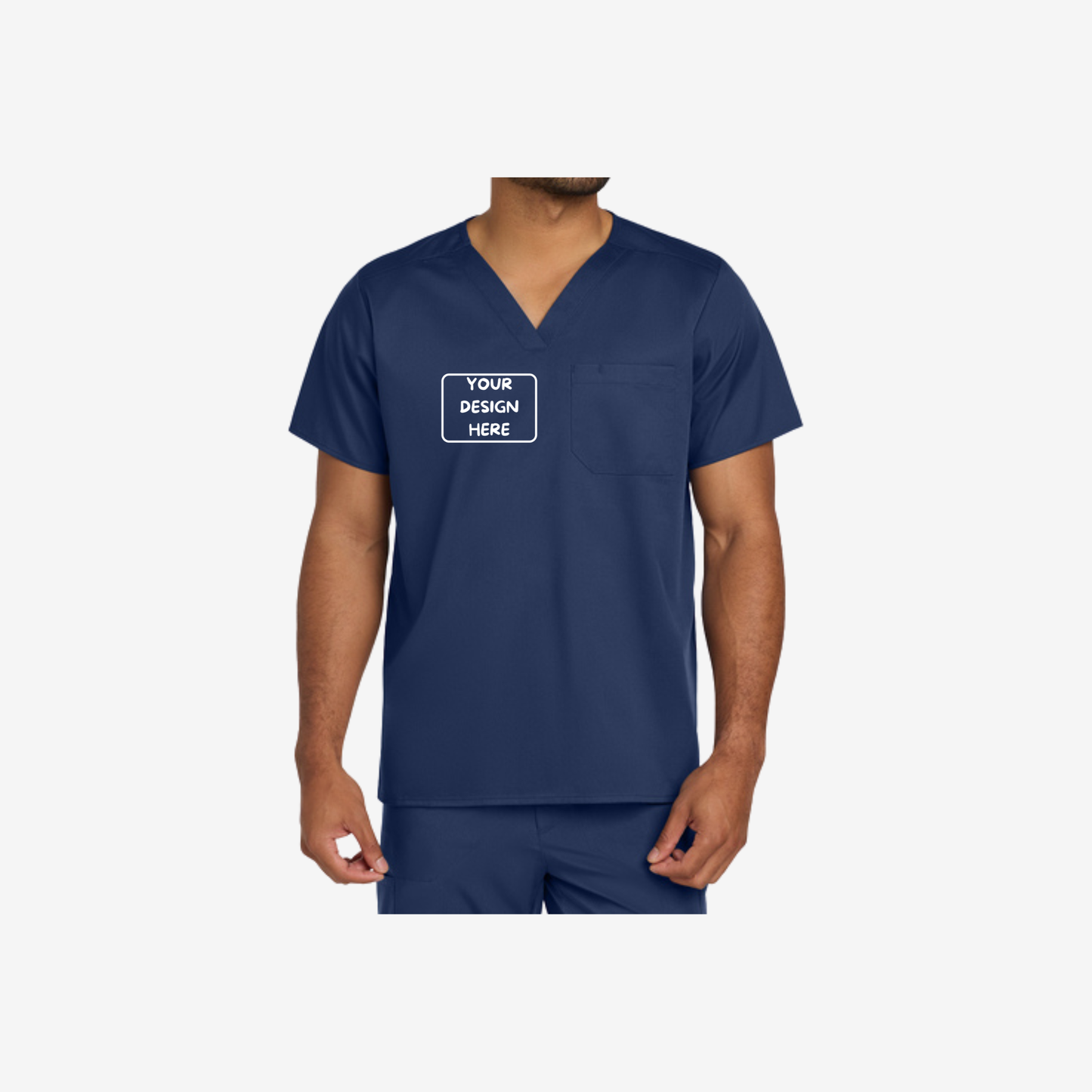 Wink Unisex Chest Pocket V-Neck Scrub Top