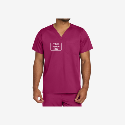 Wink Unisex Chest Pocket V-Neck Scrub Top