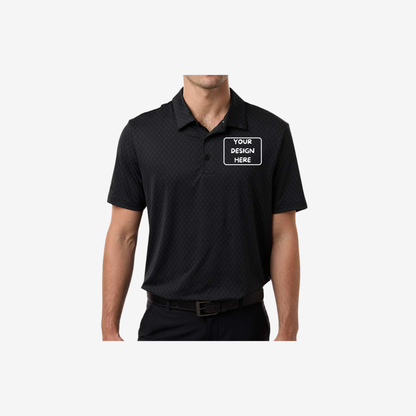 Adidas men’s 4 way stretch printed polo carbon custom embroidered premium golf uniform shirt