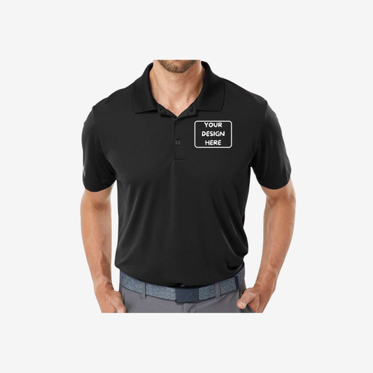 adidas mens performance polo black custom logo embroidery and printing polo shirt