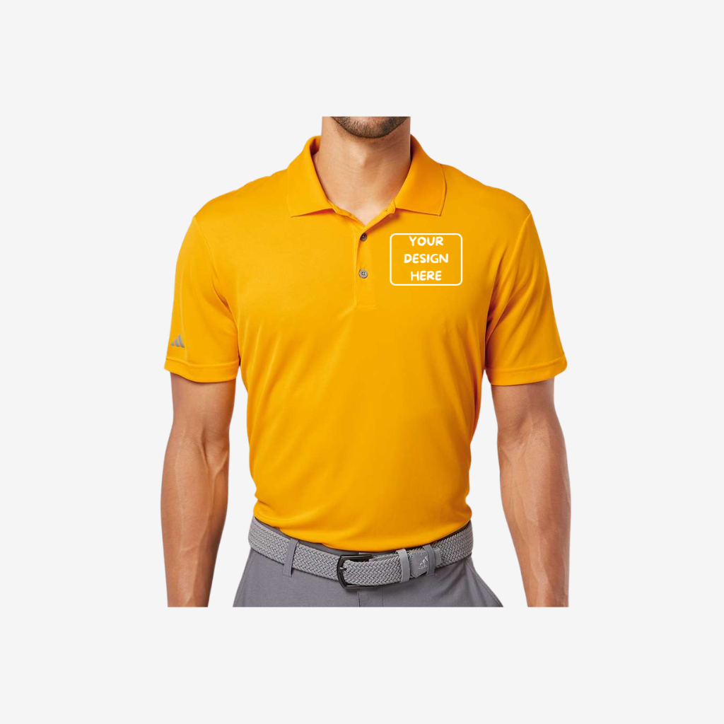 adidas mens performance polo collegiate gold custom team polo apparel