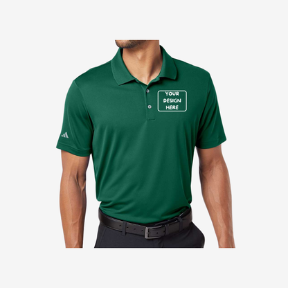 adidas mens performance polo collegiate green embroidered corporate polo shirt