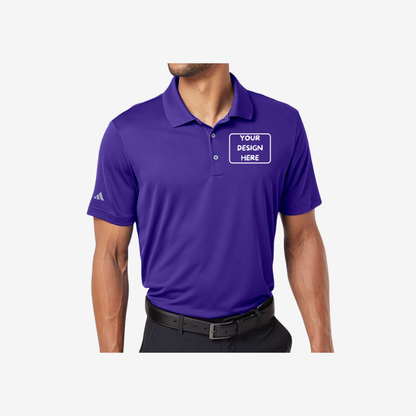 adidas mens performance polo collegiate purple custom logo performance polo