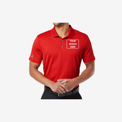 adidas mens performance polo collegiate red custom embroidery and printing polo shirt