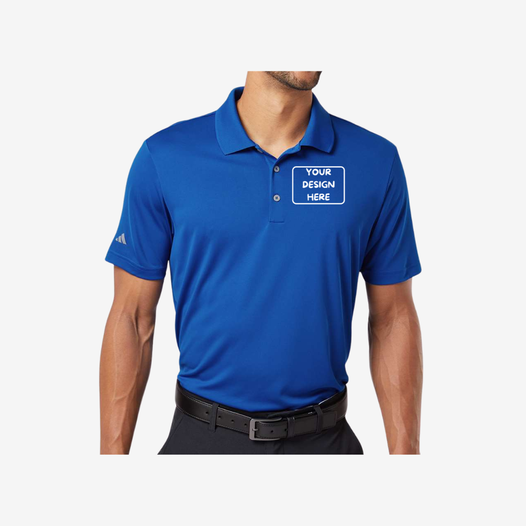 adidas mens performance polo collegiate royal custom branded corporate apparel