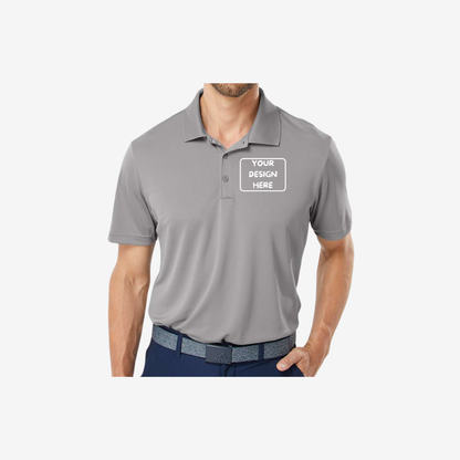 adidas mens performance polo grey three custom embroidered business polo