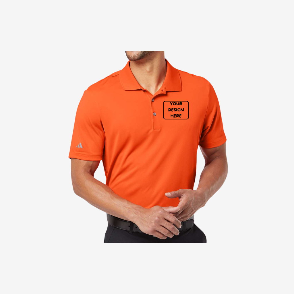 adidas mens performance polo orange custom team apparel embroidery and printing