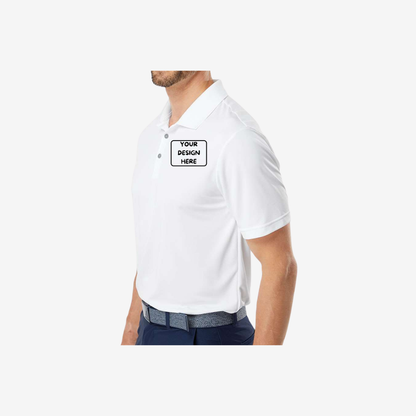 side view of adidas mens performance polo white corporate apparel polo shirt