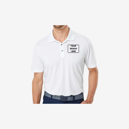 adidas mens performance polo white custom embroidery and printing corporate apparel