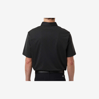 Adidas Ultimate365 jacquard polo carbon black back view custom logo premium performance uniform polo
