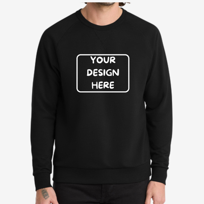 Allmade Organic French Terry Sweatshirt in Deep Black, premium organic unisex crewneck ideal for custom printing and branding