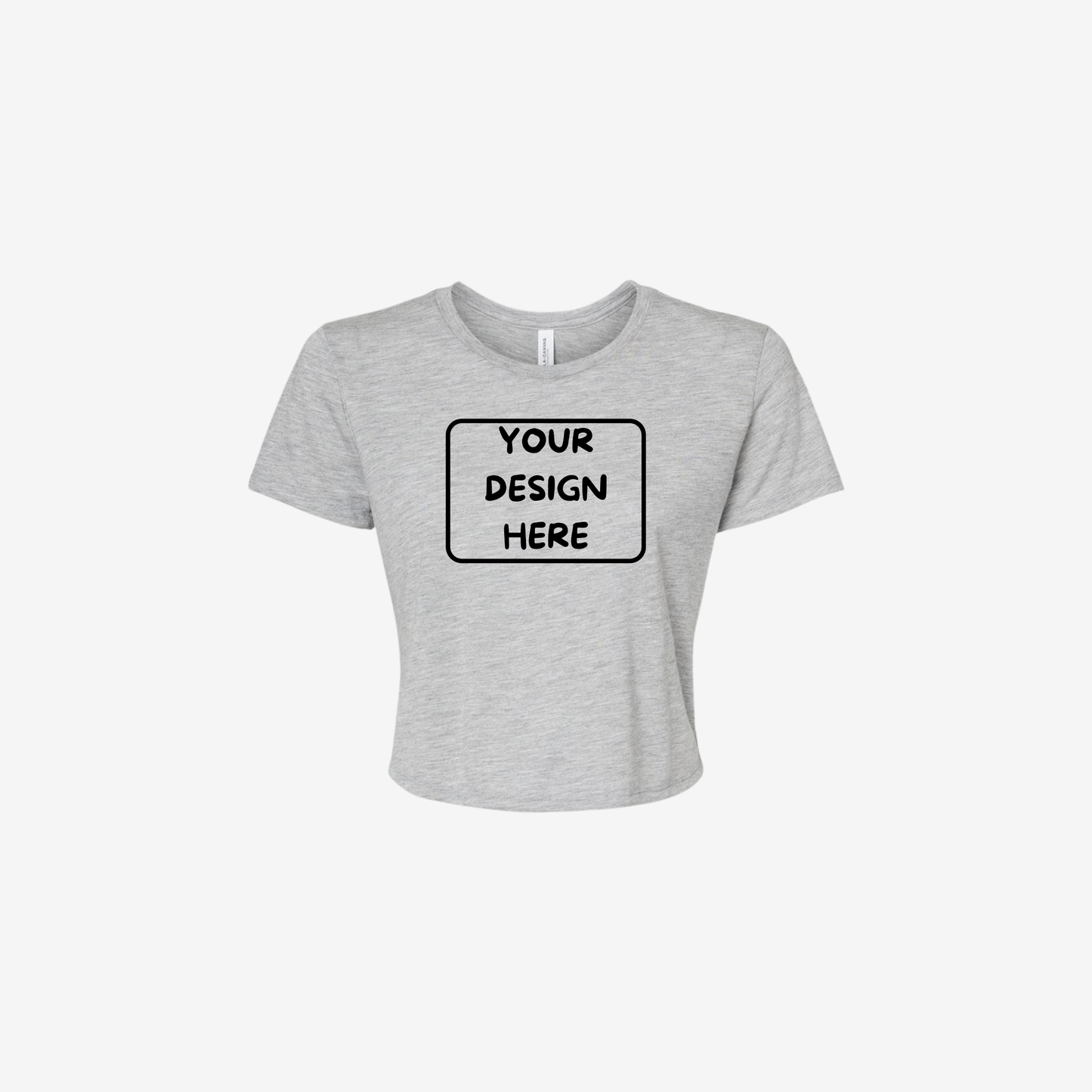 Bella Canvas women's flowy crop tee athletic heather custom lightweight crop top