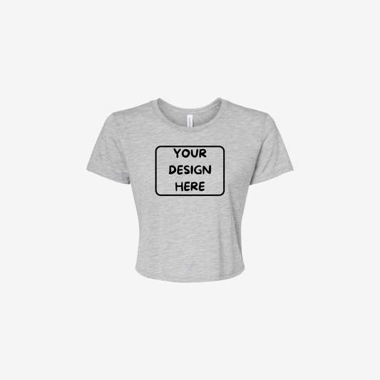 Bella Canvas women's flowy crop tee athletic heather custom lightweight crop top