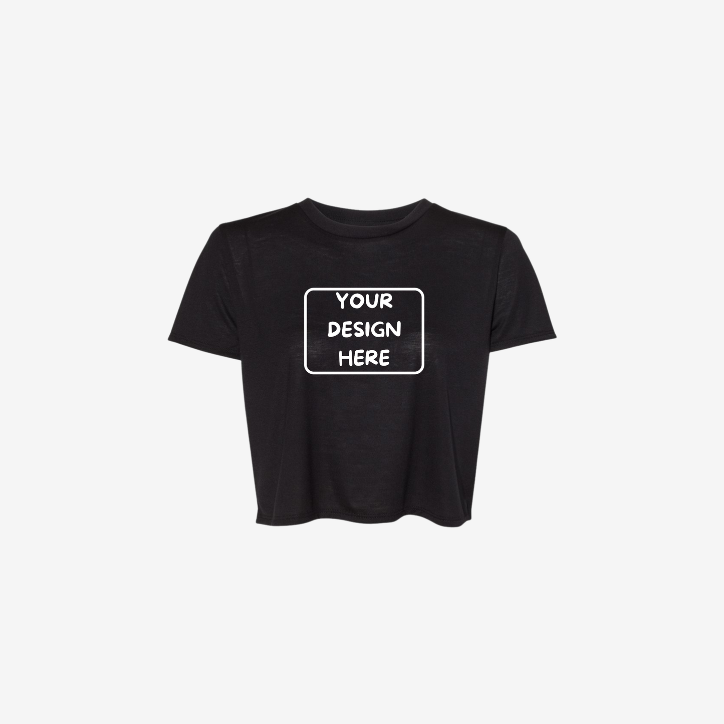 Bella Canvas women's flowy crop tee black custom premium cropped t shirt