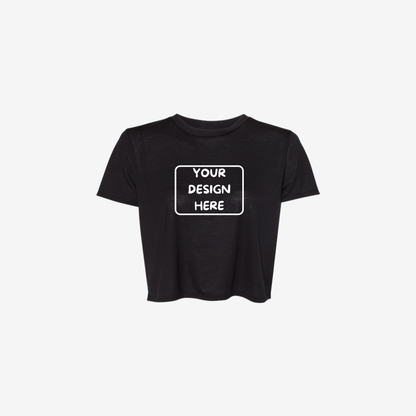 Bella Canvas women's flowy crop tee black custom premium cropped t shirt