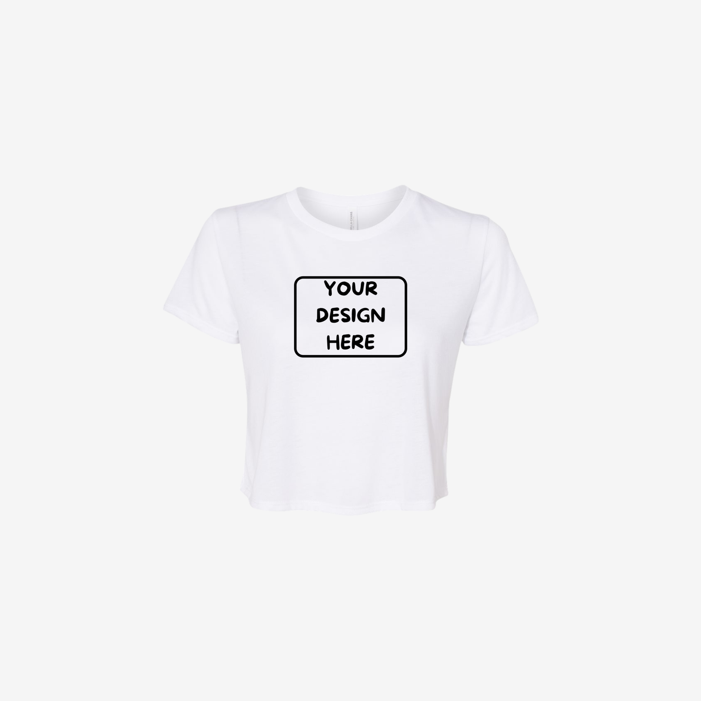 Bella Canvas women's flowy crop tee white custom soft cropped t shirt