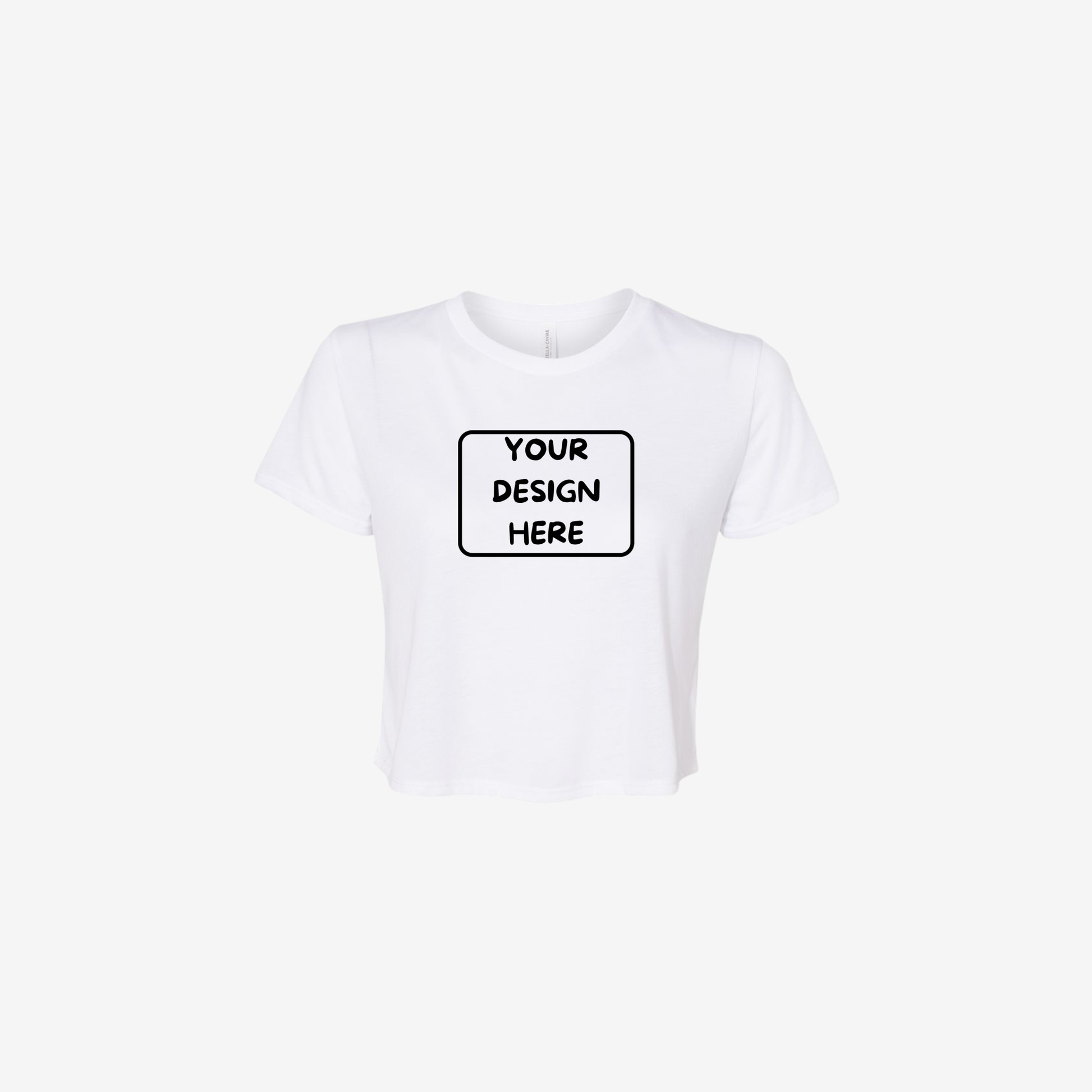 Bella Canvas women's flowy crop tee white custom soft cropped t shirt