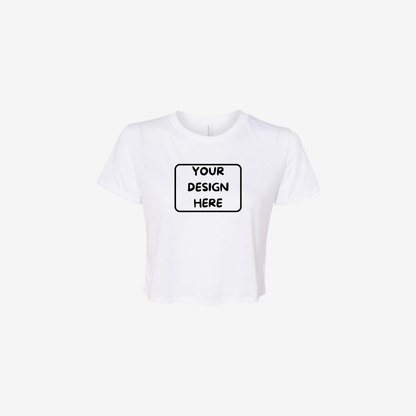 Bella Canvas women's flowy crop tee white custom soft cropped t shirt