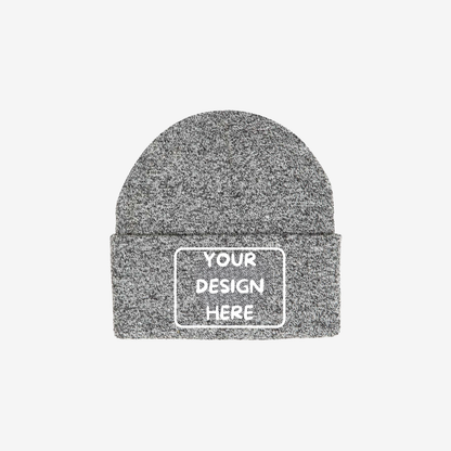 Black and White Berne H150 Heritage Knit Cuff Beanie with rib-knit fabric and a fold-over cuff