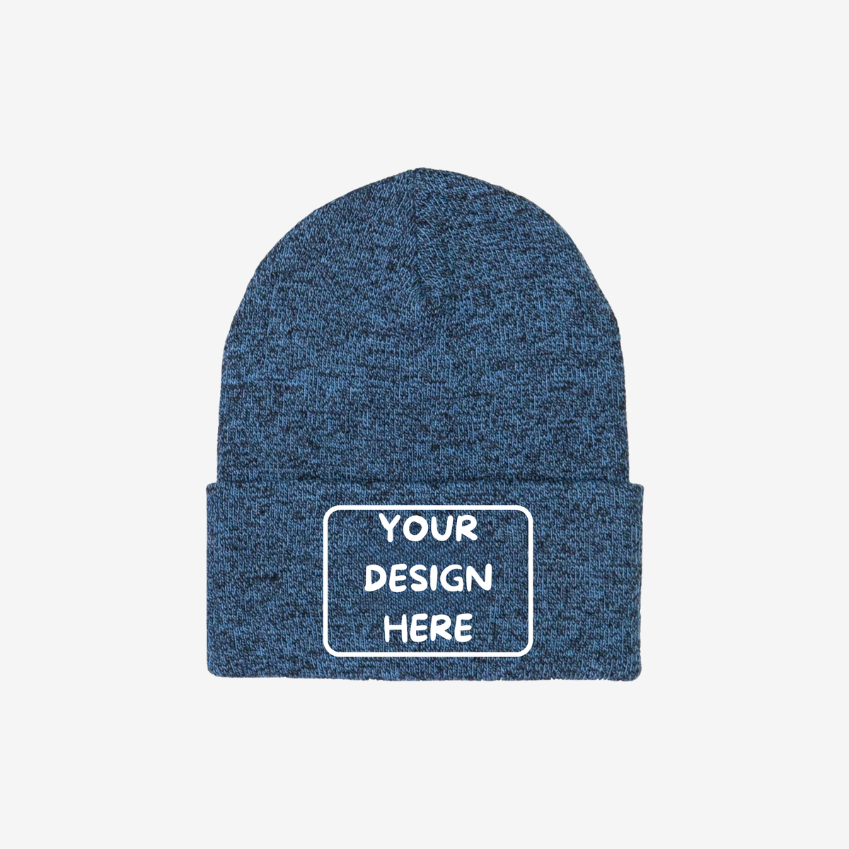 Blue and Black Berne H150 Heritage Knit Cuff Beanie with rib-knit fabric and a fold-over cuff