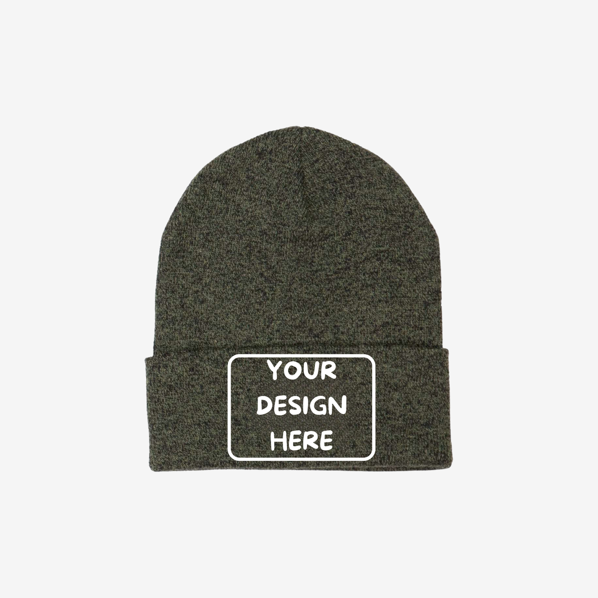 Cedar Green Heather Berne H150 Heritage Knit Cuff Beanie with heathered rib-knit fabric and a fold-over cuff